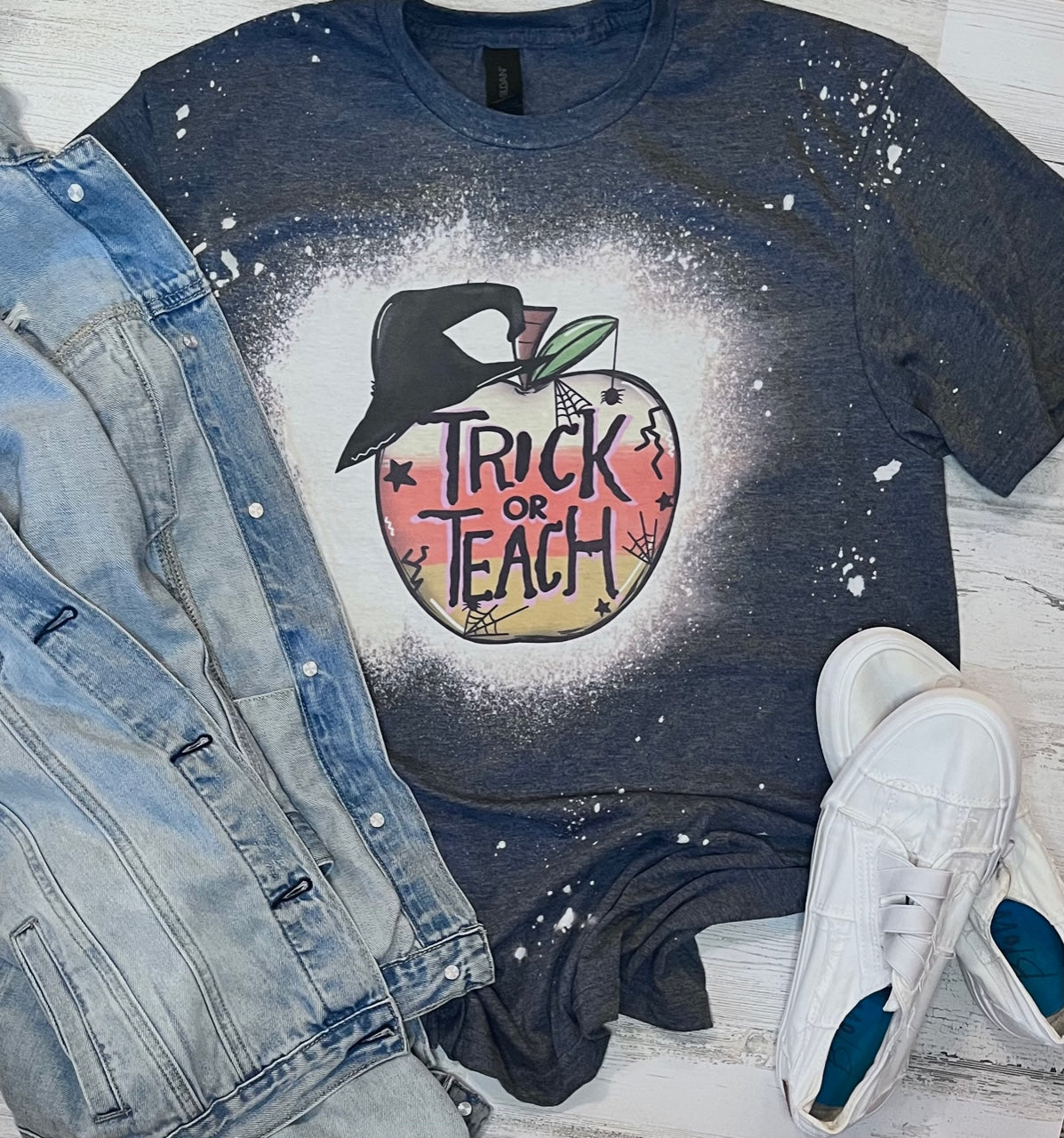 Trick or Teach Bleached Tee