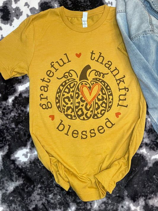 Grateful Thankful Blessed Tee